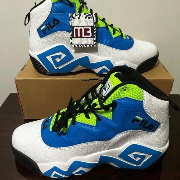 Fila Shoes Fila Mb Men Size White Blue Green Basketball